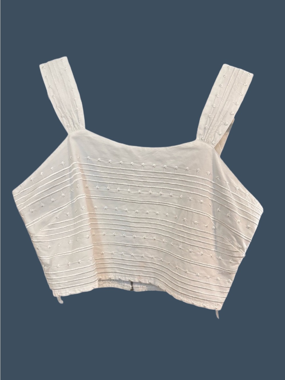 🦋3/$75🦋 Avec Les Filles NWT White Embroidered Square-Neck Crop Top